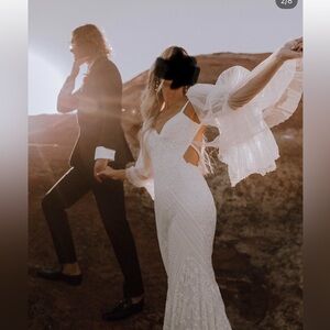 Rue De Seine Cassian Gown Wedding Dress - UK Size 8! Comes with Cade Sleeves